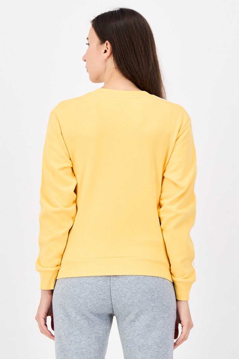 Adidas Women Sportswear Fit Long Sleeve Outdoor Sweatshirt, Yellow - Image 4